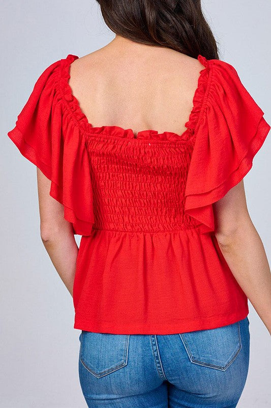 Peplum smock top